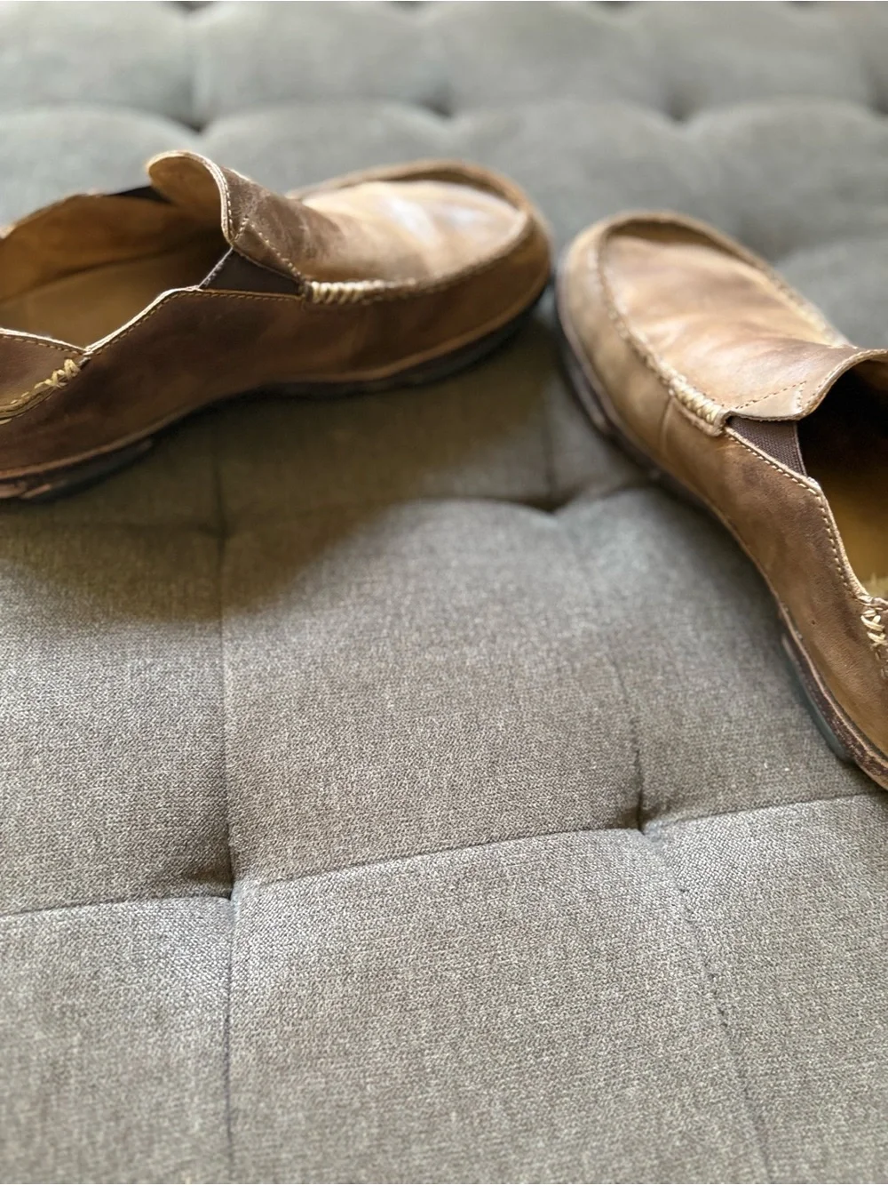 Olukai Moloa Men's Casual Slip-On Leather Loafers in Brown